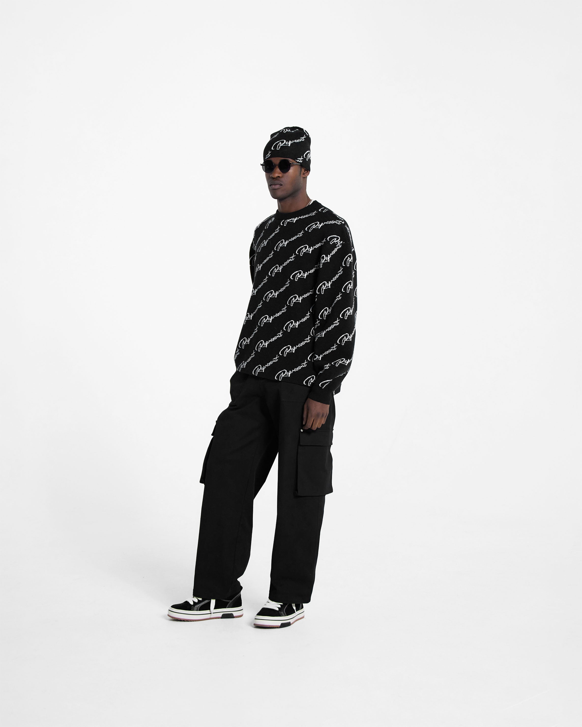Represent Jacquard Sweater - Black